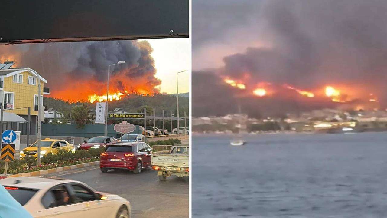 Dünyaca ünlü tatil beldemiz alev alev: Yangın hızla ilerliyor! Görüntüler vahim 1